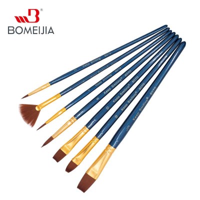 7Pcs Artist Paint Brushes Set Nylon Hair Painting Brush Variety Style Short Rod Oil Acrylic Watercolor Brush Set for Wholesale