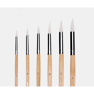 Wholesale Kids line Painting brush wood handle nylon hair miniature model detailed paint brush