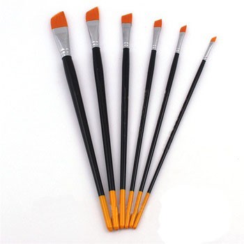 6 pcs Artist Painting Brush Set Wood Handles Paint Brushes Art Materials Supplies For Gouache Watercolor Paint Oil Painting